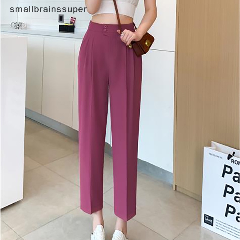 Quần Chiffon Ống Rộng Lưng Cao Xếp Ly Phong Cách Hàn Quốc Thời Trang Xuân Hè Cho Nữ