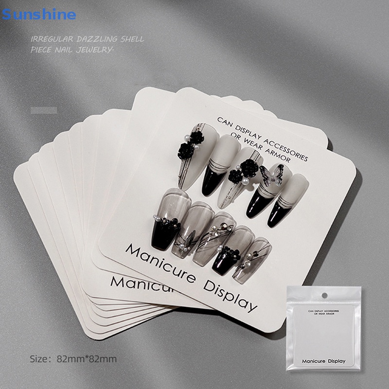 Set 10 Móng Tay Giả Trưng Bày Dạng Nhấn Tiện Dụng