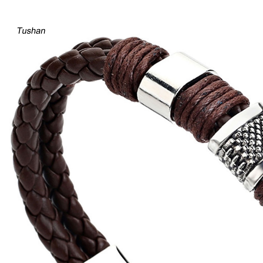 Vòng Đeo Tay Giả Da Phong Cách Vintage Dành Cho Nam