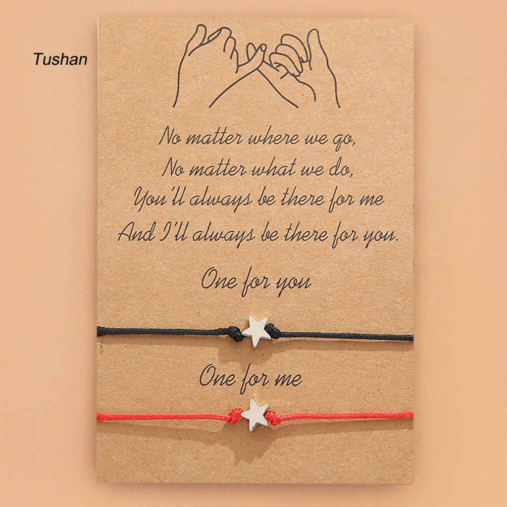 [Ts] Set 2 Vòng Tay Hợp Kim Quyến Rũ Bắt Mắt Không Vỡ Có Mặt Dây Hình Ngôi Sao Cho Cặp Đôi