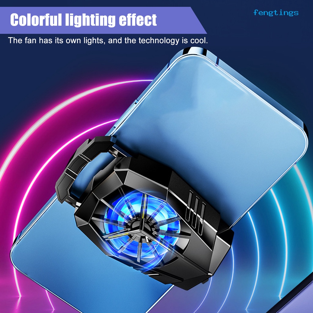 Quạt Tản Nhiệt Di Động [FE] Hai Bánh Răng Điều Chỉnh Tiếng Ồn Thấp Tích Hợp Đèn Nhanh Chóng Cho Điện Thoại Di Động