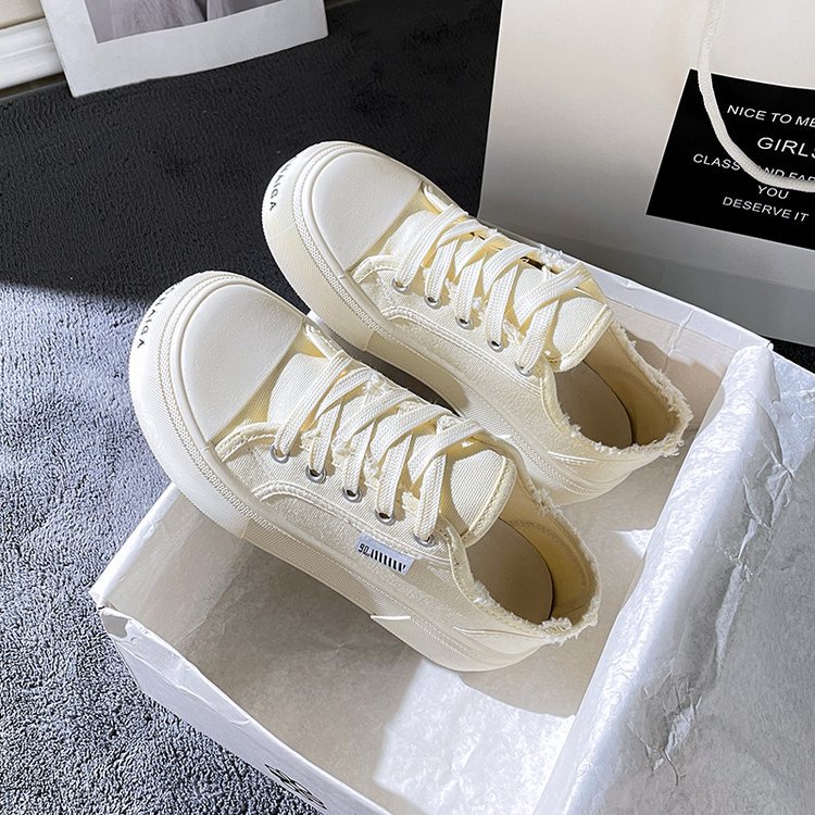 Giày Thể Thao Canvas Đế Dày Màu Trơn Thời Trang Cho Nữ