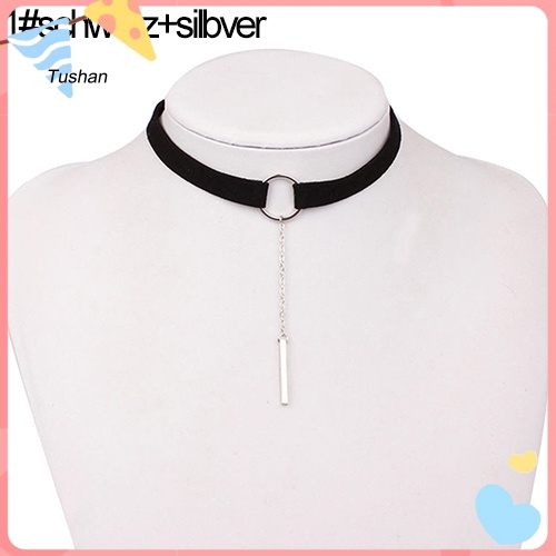 Vòng Cổ Choker Nhung Mặt Trăng Khuyết Phong Cách Gothic