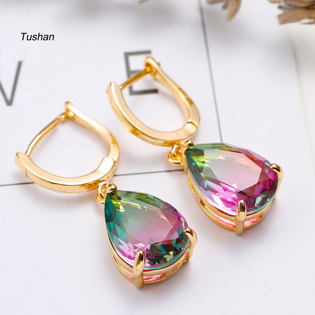 Bông Tai Hình Giọt Nước Đính Đá Thời Trang Dành Cho Nữ