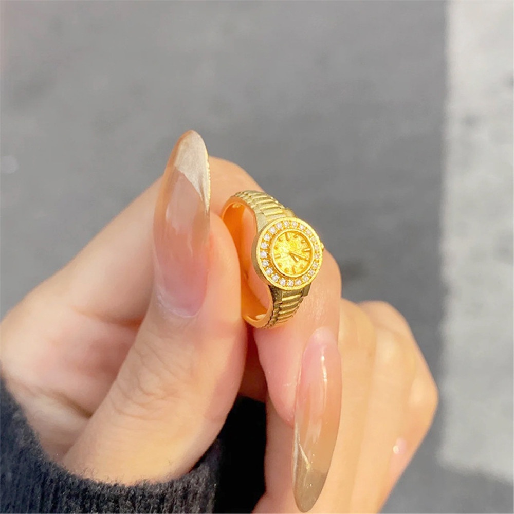 Nhẫn Đồng Hồ Mạ Vàng 520 Thiết Kế Độc Đáo Thời Trang Cho Cặp Đôi