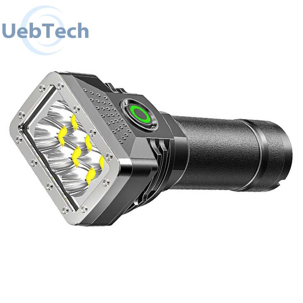 Đèn Pin 6 Bóng LED 350LM 1200mAh Sạc USB Chống Nước Dùng Ngoài Trời