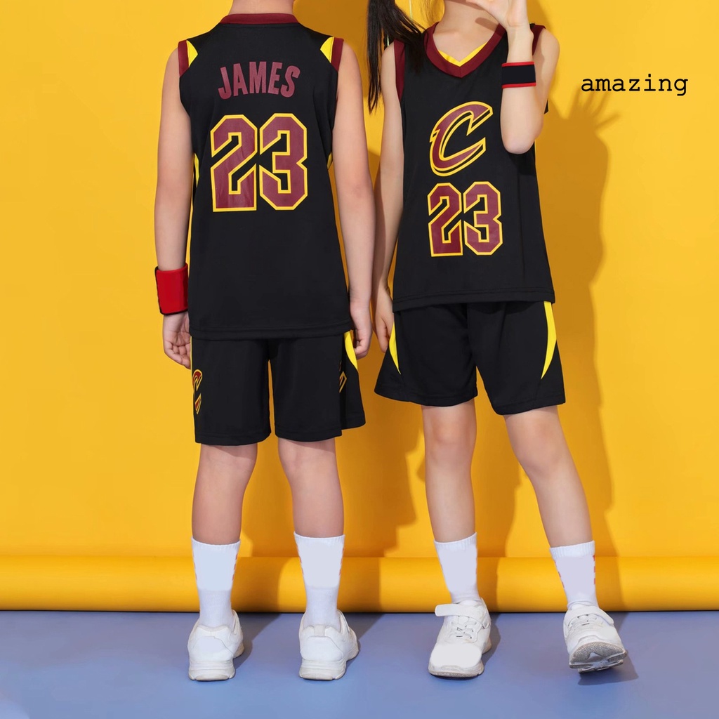 Am- 1 Bộ Áo Bóng Rổ Jeresy Thấm Hút Mồ Hôi Phù Hợp Với Mọi Loại Áo Sát Nách Và Quần Short Chắc Chắn Cho Trẻ Em