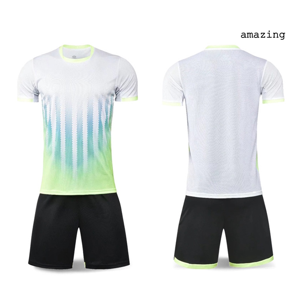 Set 2 Món Áo Thun Tay Ngắn Cổ Tròn Phối Quần Short Màu Sắc Gradient Thời Trang Cá Tính Cho Nam