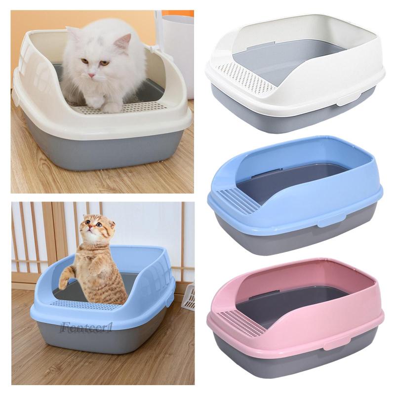 [Fenteer1] Hộp Cát Lớn Chống Văng Nước Cho Mèo