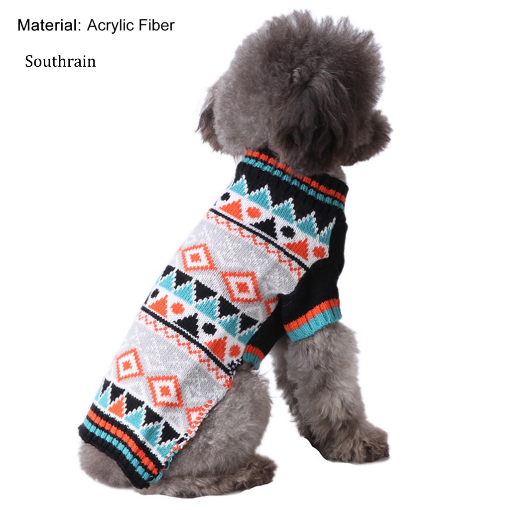 Áo Sweater Chui Đầu Giữ Ấm Mùa Đông Phong Cách Dân Tộc Cho Cún Cưng