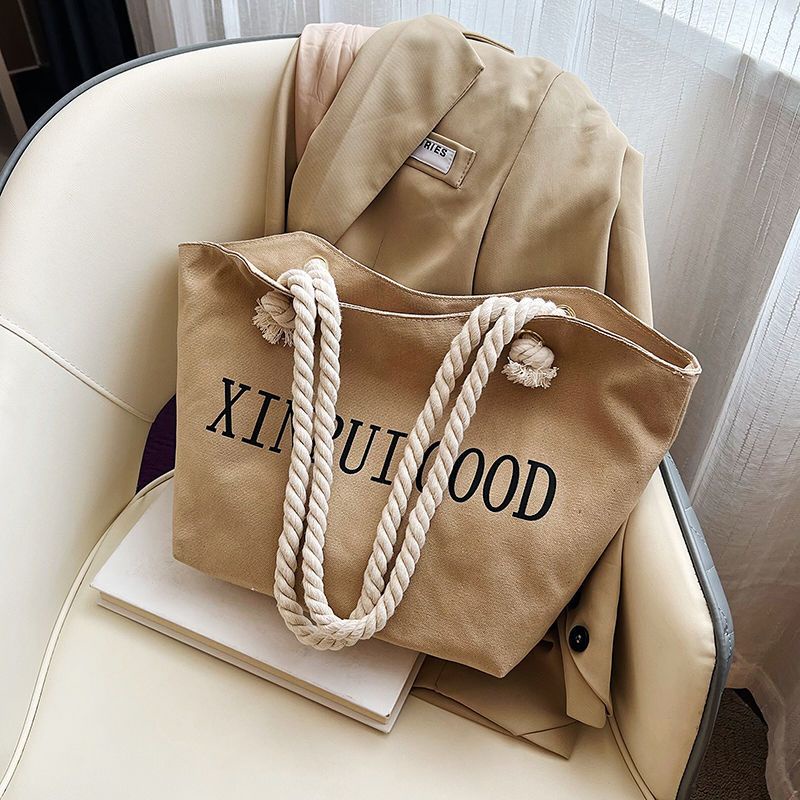 M9-Túi Xách Canvas Dây Thừng Cotton Phong Cách Hàn Quốc Hợp Thời Trang Cho Nữ