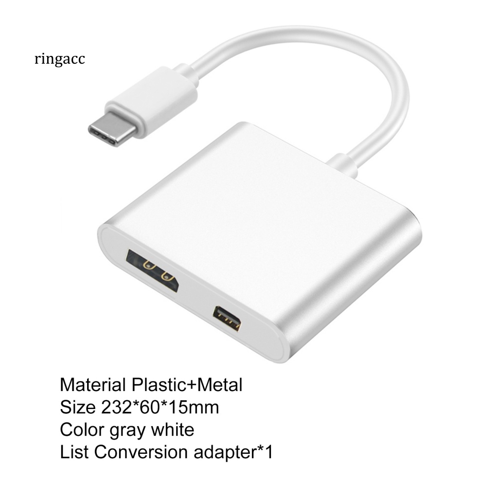 Đầu Chuyển Đổi USB 3.0 / 3.1 3 Cổng USB-C 2 Trong 1 Cho Laptop