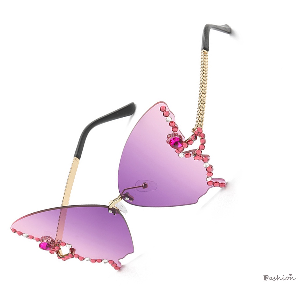 Kính Mát Gọng Kim Cương Hình Bướm Thời Trang