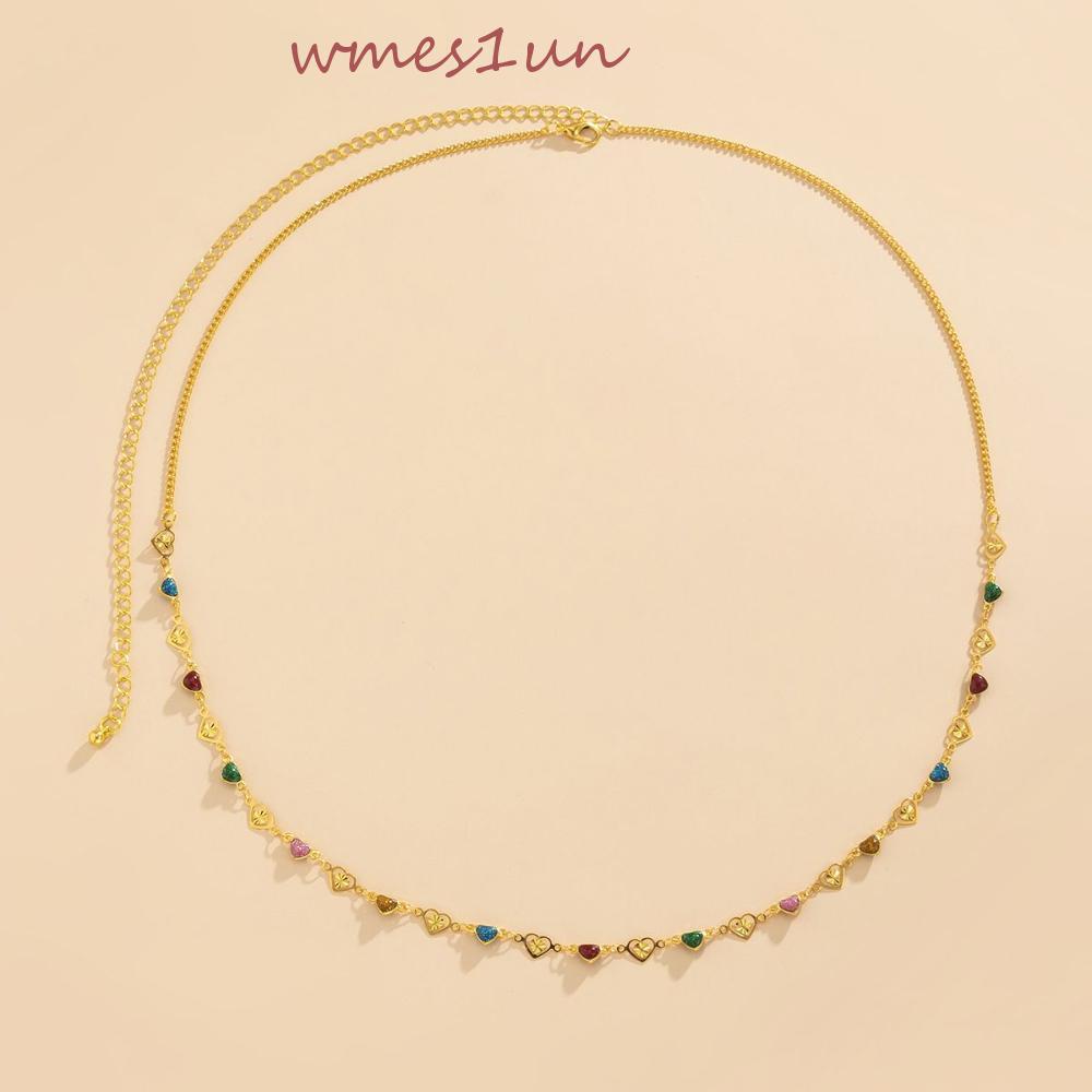 Dây Xích WMES15H Trang Trí Đầm Bikini Có Thể Điều Chỉnh Họa Tiết Trái Tim Phong Cách Bohemian Thời Trang Mùa Hè