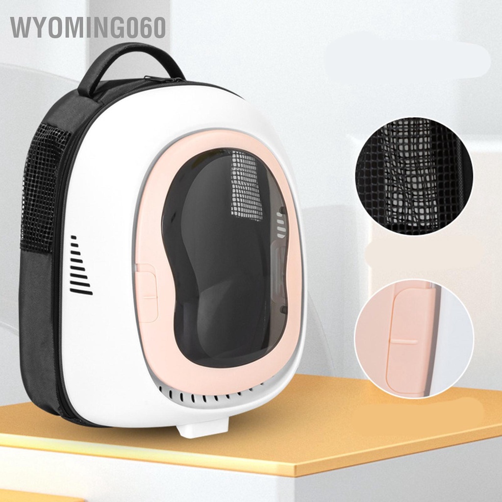 Wyoming060 Ba Lô Cho Mèo Không Gian Lớn Thoáng Khí Tầm Nhìn Rộng Di Động Thú Cưng Túi Có Khóa An Ninh Chó
