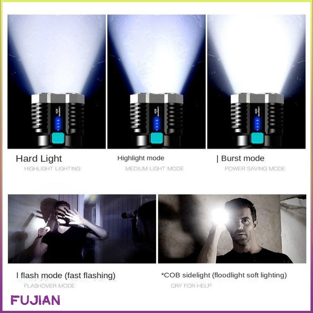 Quad-Core Bright Led Flashlight Strong Light Rechargeable Super Small Special Forces Outdoor Multi-Functional Spotlight