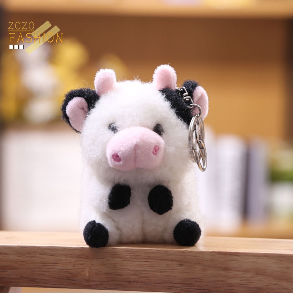 Đồ chơi nhồi bông Hình Chú Bò 10cm Treo Móc Khóa Trang Trí Cho Bé