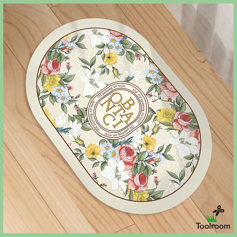 Thảm Chùi Chân Hình Oval Thấm Hút Nước Chống Trượt Cho Phòng Tắm