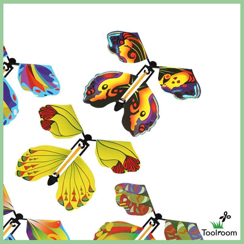 Set 5 Thẻ Đánh Dấu Trang Sách Hình Bướm Bay Lên Dây Cót Tiện Lợi