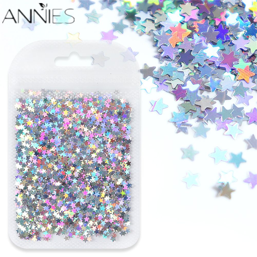 Túi 2g Sequin Lấp Lánh Hình Ngôi Sao Năm Cánh 3MM Dùng Trang Trí Móng Nghệ Thuật