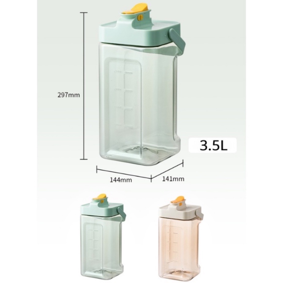 [Hàng Có Sẵn] Bình Đựng Nước Lạnh 3.5L Dung Tích Lớn Chịu Nhiệt Cao Không BPA Cho Tủ Lạnh