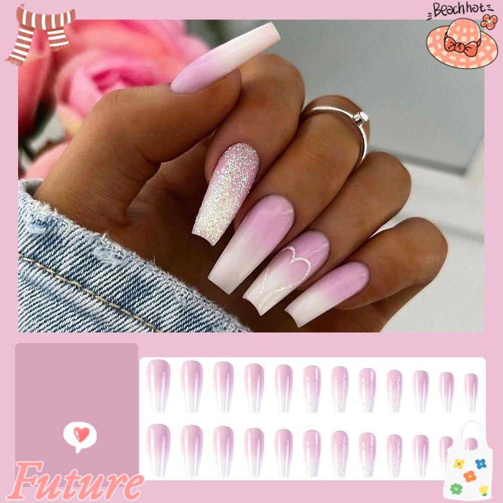 Móng Tay Giả Che Phủ Toàn Diện Hình Chữ T Phong Cách Pháp