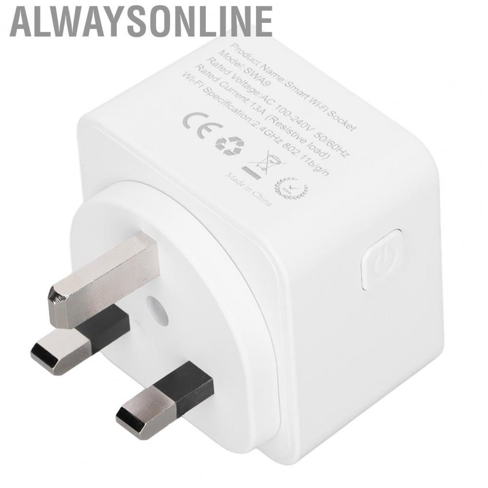 Alwaysonline Smart Plug  WiFi Socket Multiple Protection One Key Operation Stackable for Home Automation
