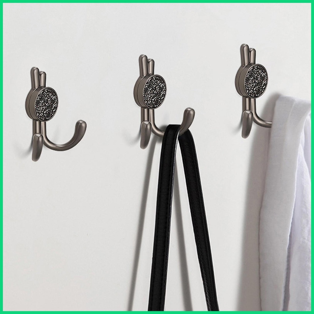 Móc Treo Đồ Gắn Tường Bằng Kim Loại Hình Thỏ Dễ Thương Kèm 2 Ốc Vít Tiện Dụng