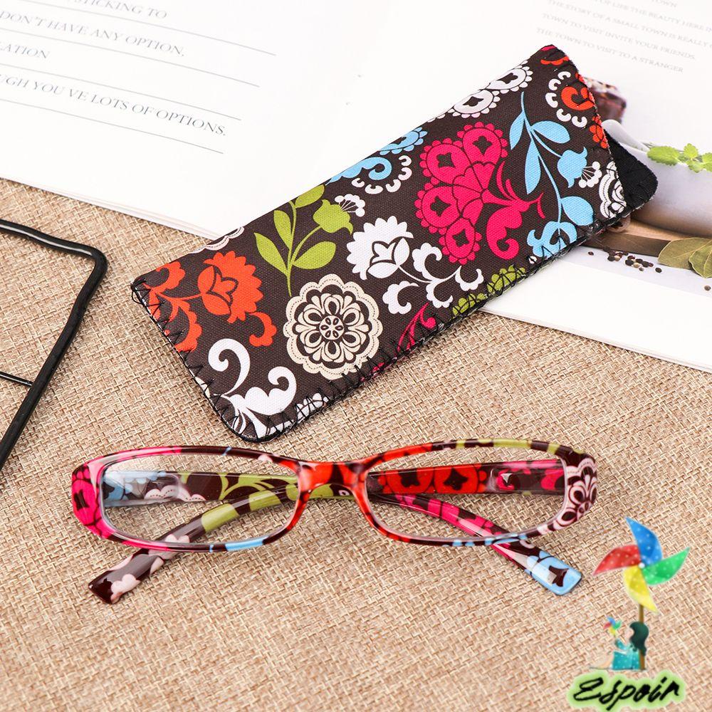 ESPO Kính Đọc Sách Bằng Nhựa Siêu Nhẹ In Họa Tiết Hoa Xinh Xắn