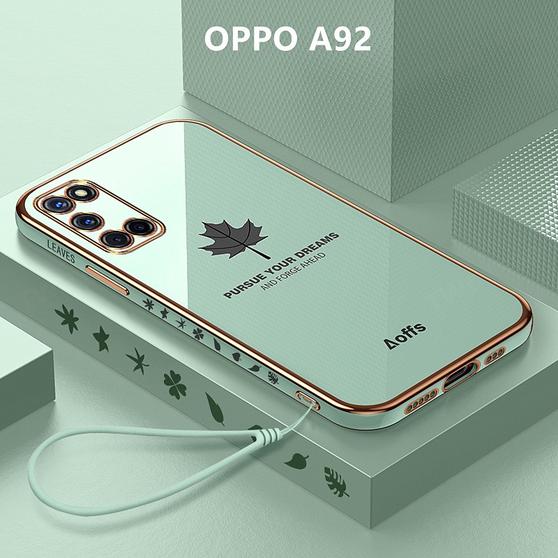 Ốp Lưng OPPO A92 Mạ điện Lá phong Mềm Ốp Điện Thoại OPPO A92