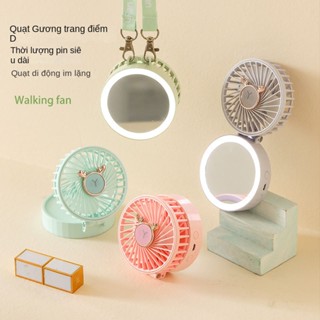 quạt cầm tay mini sạc điện giá rẻ Quạt Gấp Mini Cầm Tay Có Gương Trang Điểm Và Sạc usb HZGOE0395