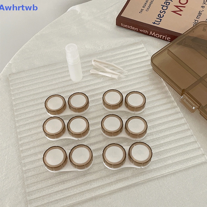 Set 6 Cặp Hộp Đựng Kính Áp Tròng / Dụng Cụ Trang Điểm Tiện Dụng Khi Đi Du Lịch Mới