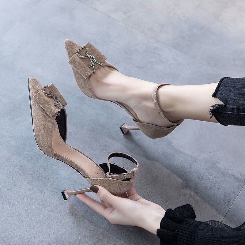 Giày Cao Gót Mũi Nhọn Phong Cách Pháp Cho Nữ