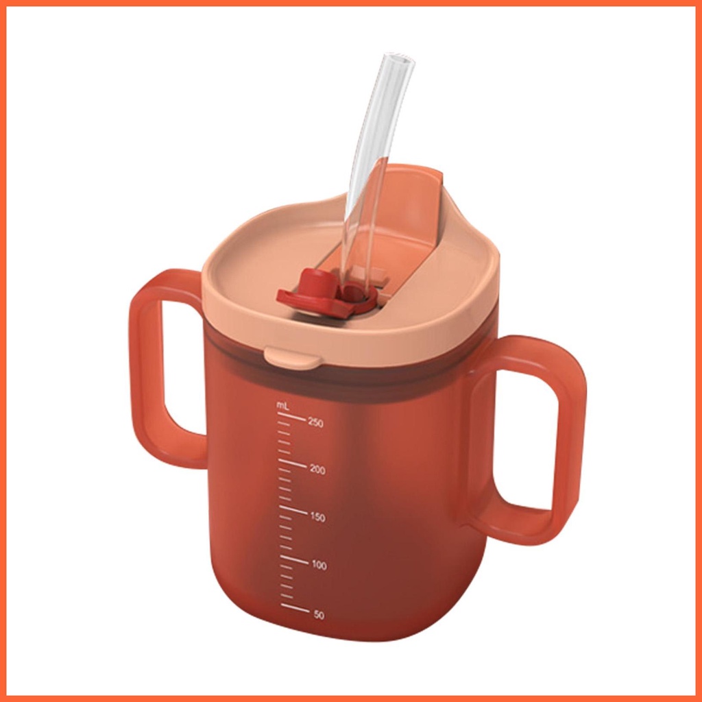 Cốc Uống Nước Bằng Silicone Có Tay Cầm Và Ống Hút Cho Bé