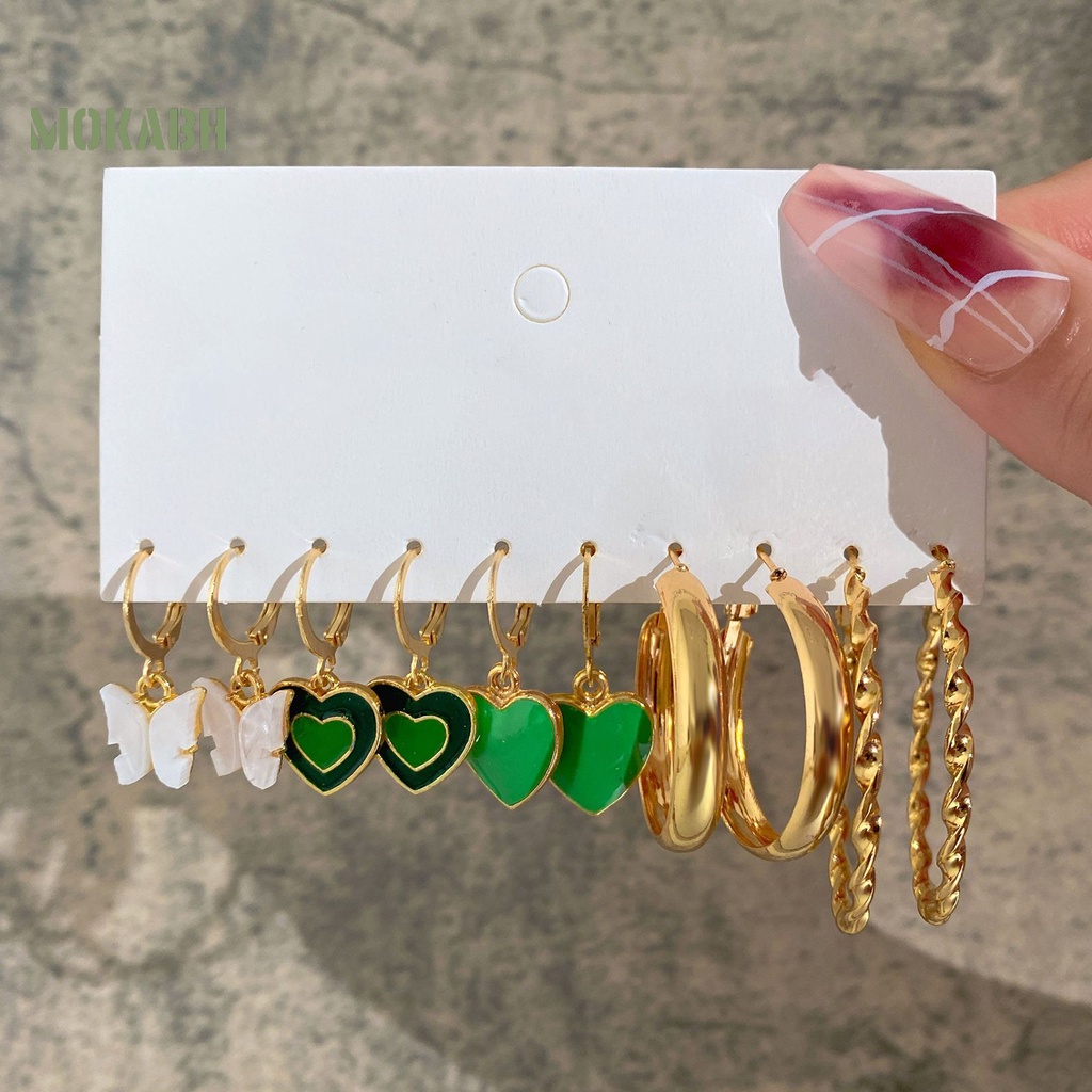 [Mới] Set 5 Đôi Bông Tai Dạng Vòng Hình Học Trang Trí Mắt Bằng Acrylic Tinh Tế Chống Dị Ứng Trang Sức Thời Trang Nữ