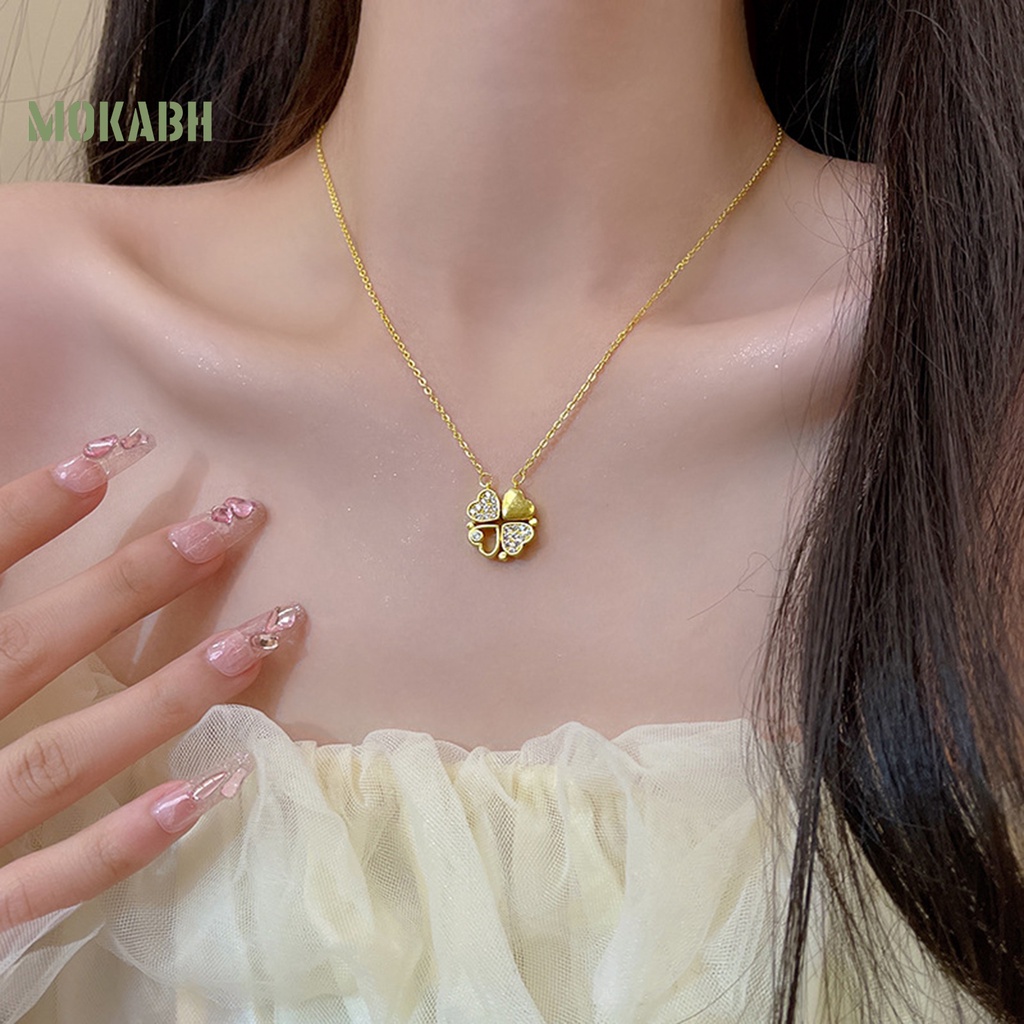 Vòng cổ Mặt Hình Cỏ Bốn Lá Thời Trang Xinh Xắn Cho Nữ