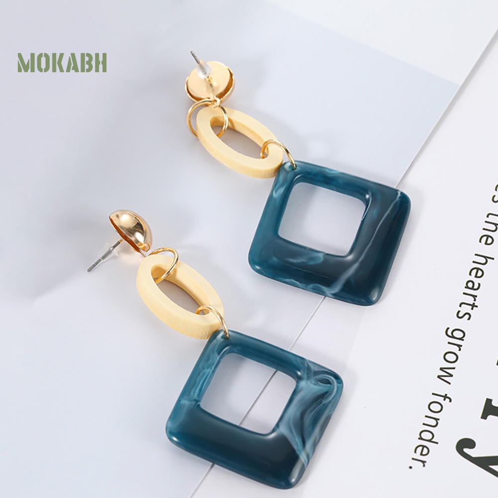 Bông Tai Hình Thoi Tròn Phong Cách Vintage Dành Cho Nữ