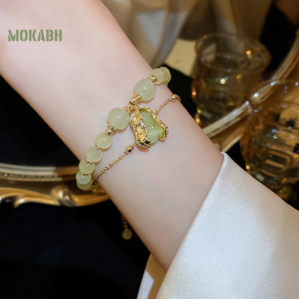 Vòng Đeo Tay Hai Lớp Chuỗi Hạt Thời Trang Xinh Xắn Cho Nữ