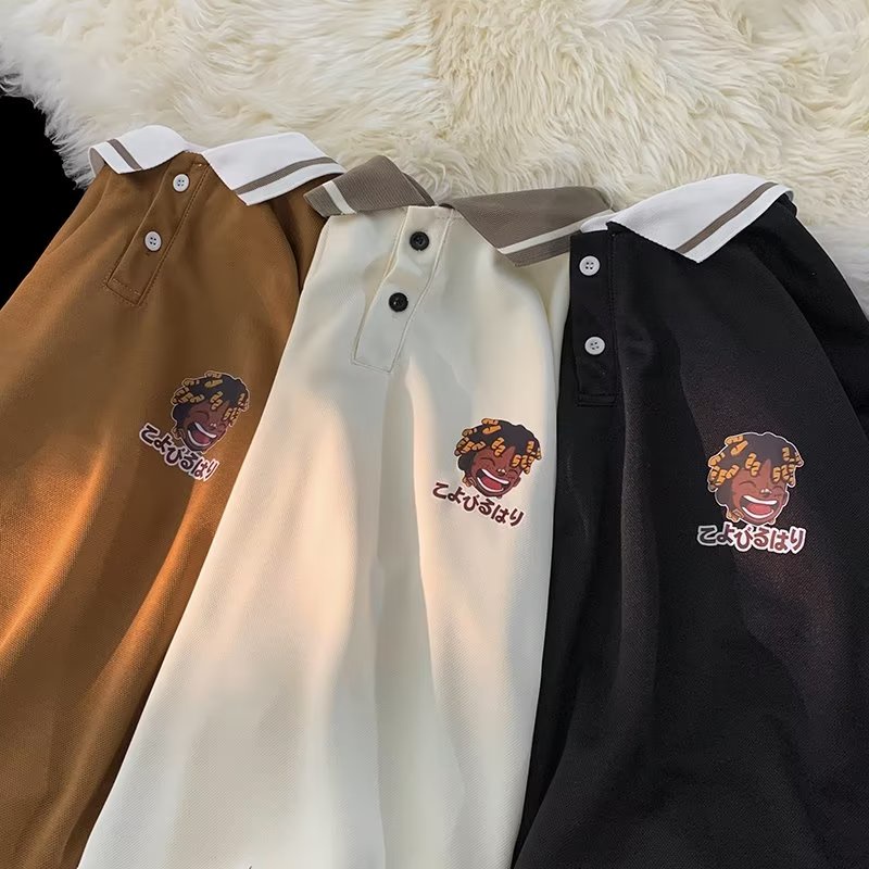 Áo Thun polo Tay Ngắn Phong Cách Đường Phố Âu Mỹ Thời Trang Mùa Hè Cho Nam