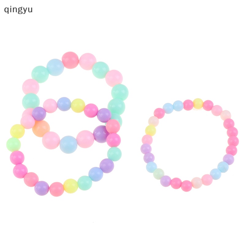 Set 10 Vòng Tay Chuỗi Hạt Ngọc Trai Co Giãn Nhiều Màu Dễ Thương Cho Bé Gái