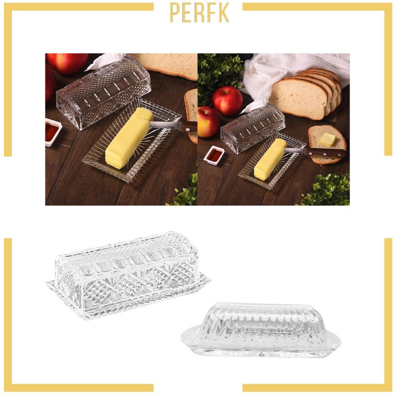 Đĩa Thủy Tinh Trong Suốt Đựng Bơ Kiểu Cổ Điển Tiện Dụng Cho Nhà Bếp