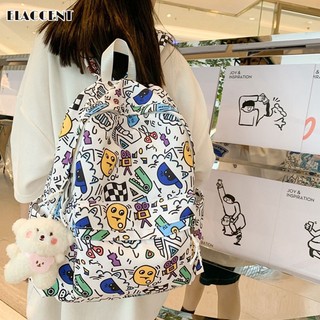 Ba Lô Đi Học Sức Chứa Lớn In Họa Tiết graffiti Dễ Thương Phong Cách Harajuku Nhật Bản Cho Nữ