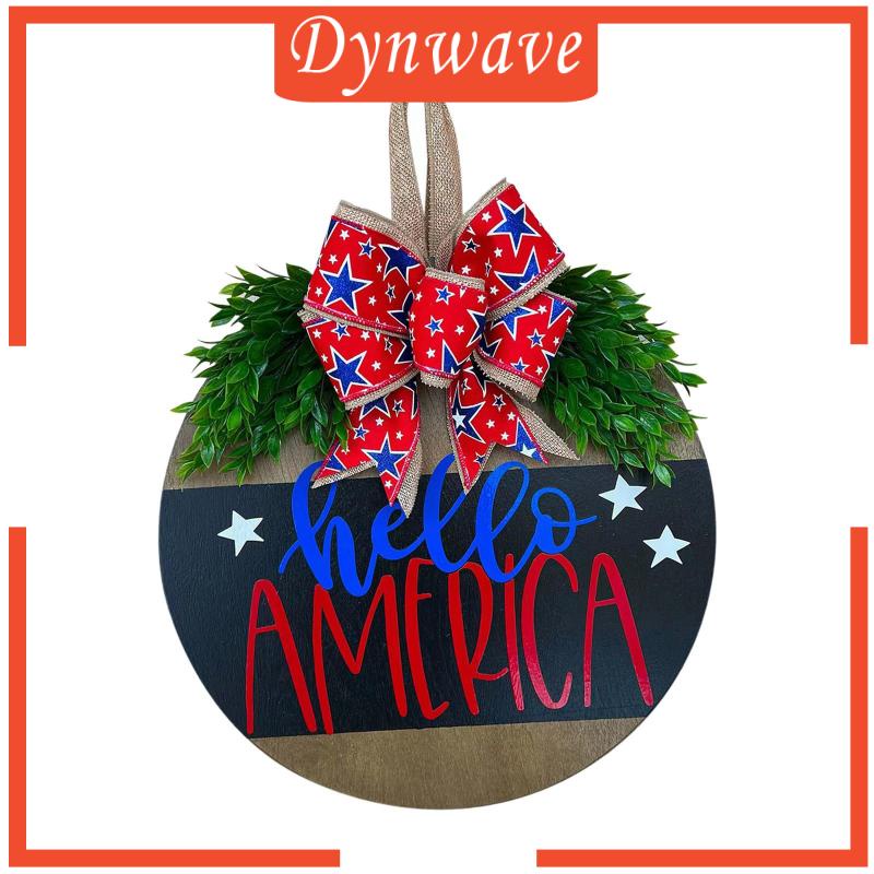 [Dynwave] Vòng Hoa 4TH of Welcome Sign Patriotic Trang Trí Ngày Độc Lập