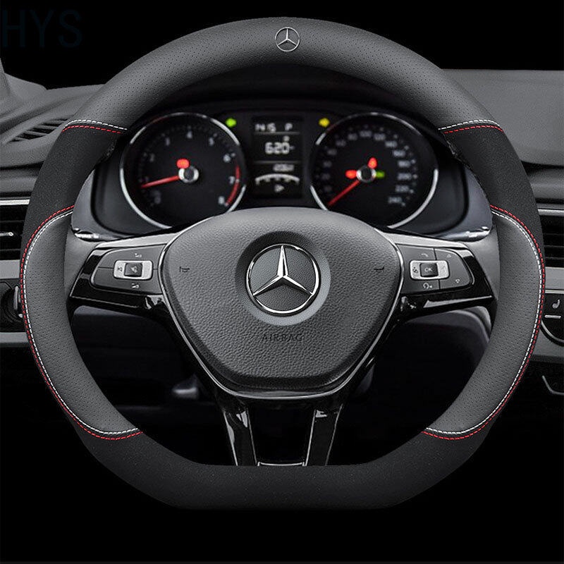 Vỏ Bọc Vô Lăng Xe Hơi Bằng Da 38cm Cho Mercedes Benz W204 W213 W212 W211 W176 W246 W245 W205 W216 W215