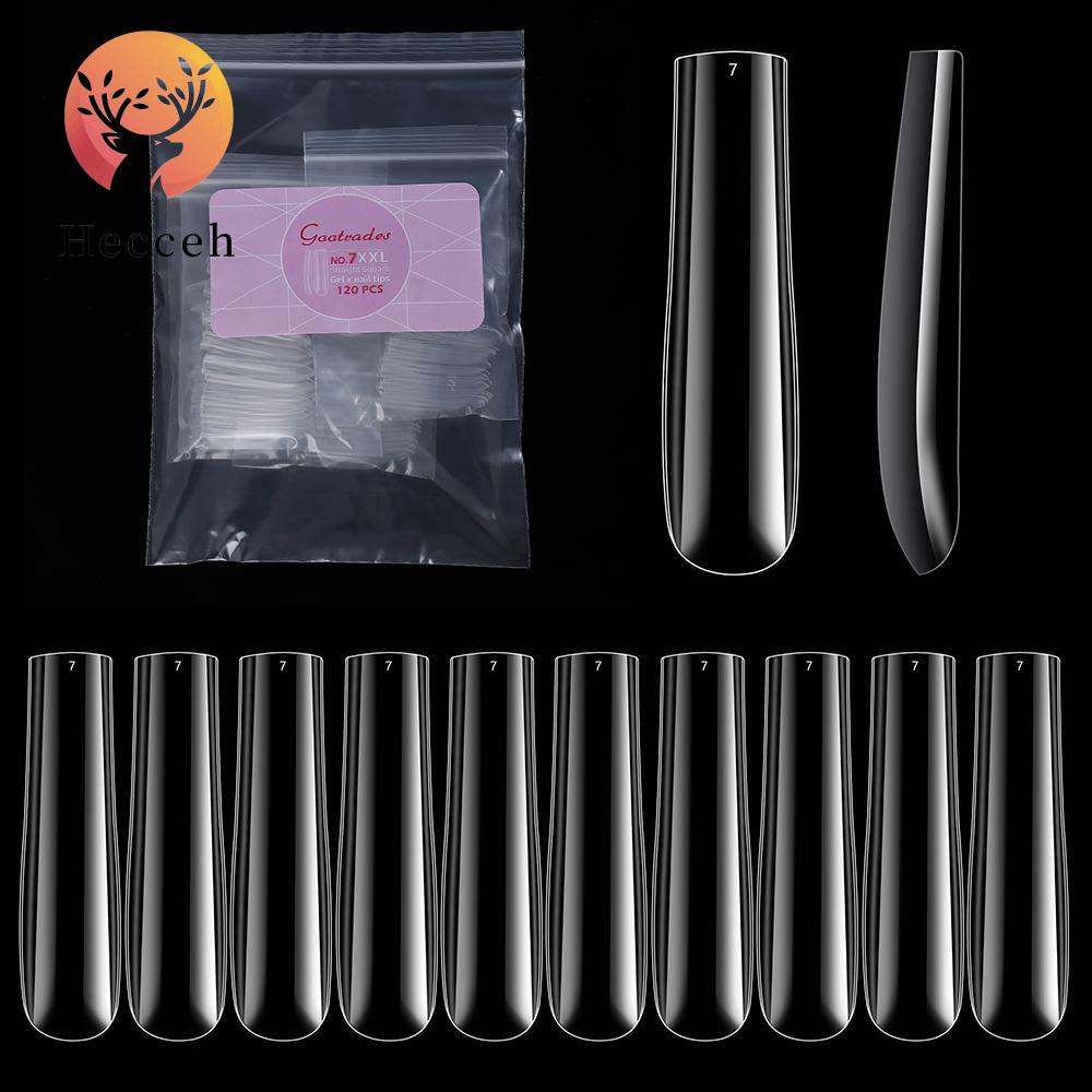 Túi 120 Móng Tay Giả Đầu Vuông Bằng Acrylic Diy Ốp