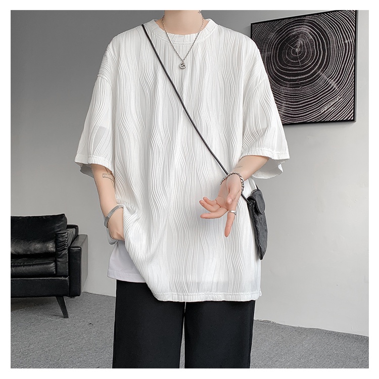 Áo Thun Tay Ngắn Dáng Rộng Bằng Lụa Lạnh Thoáng Khí Thời Trang Mùa Hè Cho Nam 150kg Plus Fat