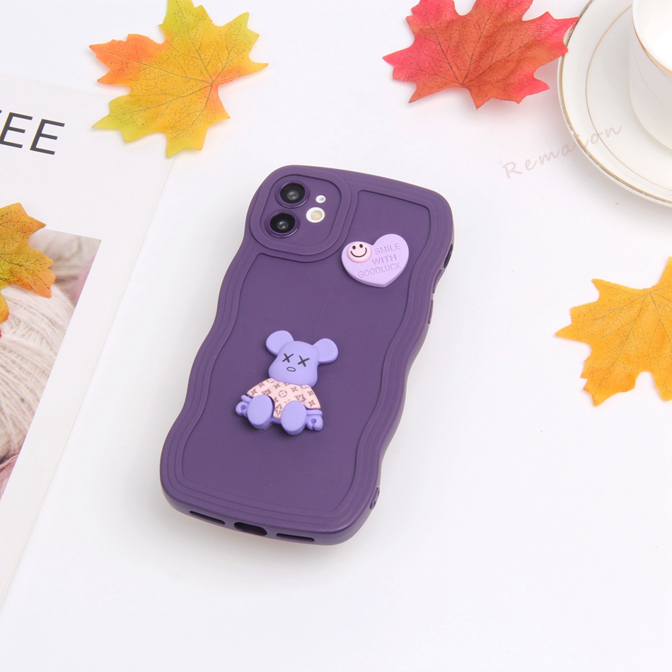 Ốp Điện Thoại Silicon Dẻo Hình Gấu 3D iPhone 11 12 13 14 Pro MAX Plus Mini X XR XS MAX 6 S 7 8 Plus SE 2020 11Pro 12pro 13Pro