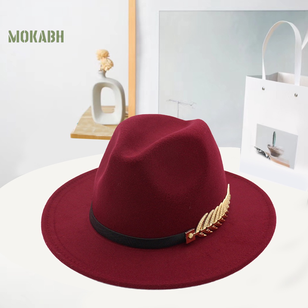 [Mok Abh] Mũ Jazz Thoáng Khí Thoải Mái Hình Chiếc Lá Phong Cách Hoàng Gia Anh Quốc Cho Nam Và Nữ