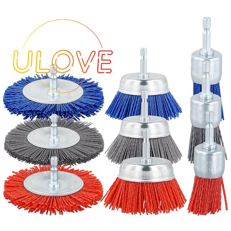 Bộ Bánh Xe Dây Cước Nylon 3 Kích Thước Khác Nhau Với Mũi Khoan 1 / 4In Loại Bỏ Rỉ Sét