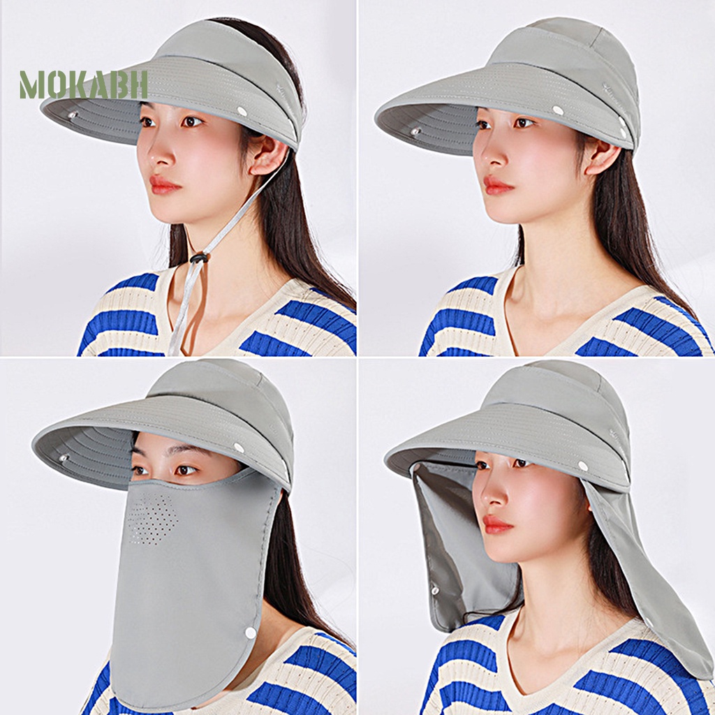 Nón Rộng Vành Chống Tia UV Màu Sắc Đơn Giản Có Thể Tháo Rời Tiện Dụng